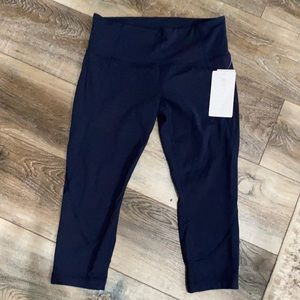 NWT Salutation Capri Navy Leggings by Athleta MP
